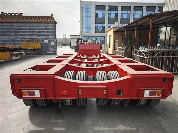 4 Line 8 Axle Low Flatbed Semi-trailer